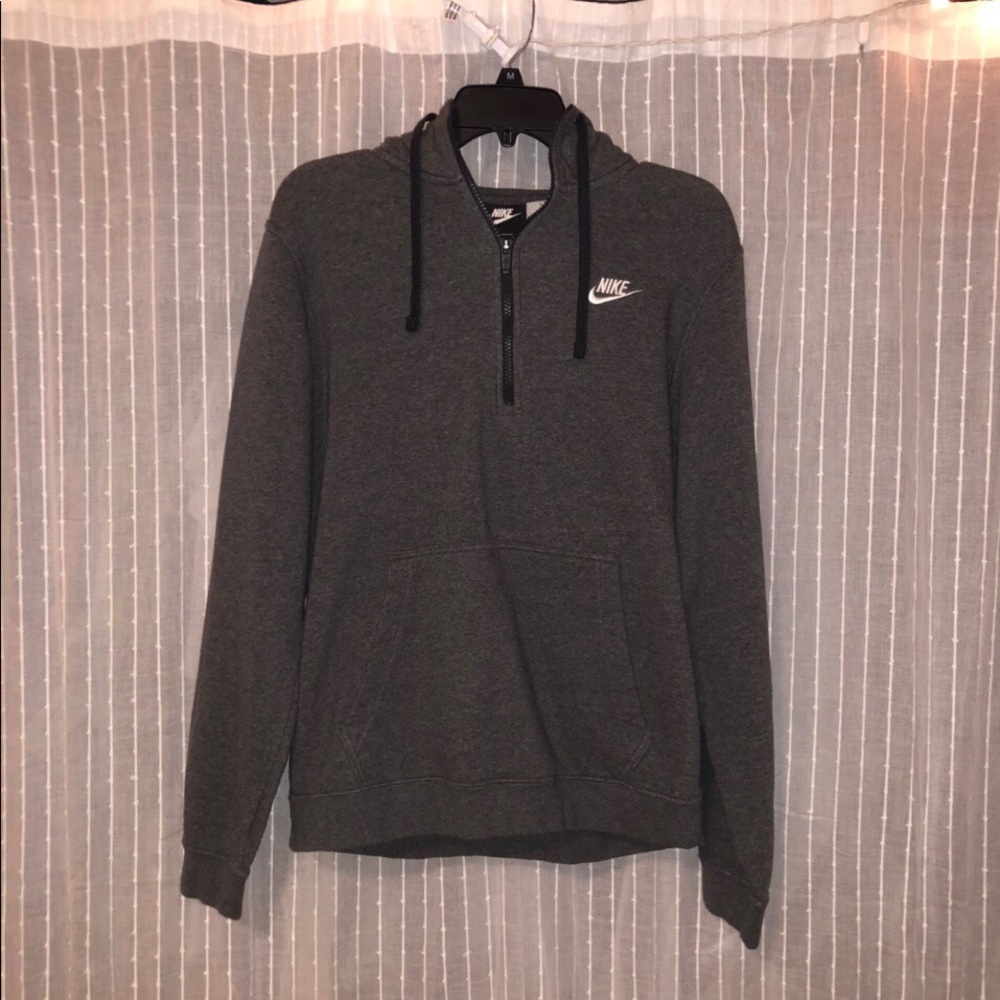 ❌SOLD❌ Nike gray fleece half zip hoodie